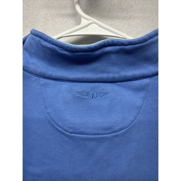 Straight Down Sweatshirt Mens Large Blue  Pima Cotton 1/4 Zip Golf Performance - Picture 8 of 8